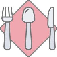 Cutlery Line Filled Light Icon vector