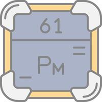 Promethium Line Filled Light Icon vector