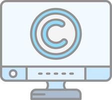 Copyright Line Filled Light Icon vector