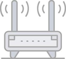 Router Line Filled Light Icon vector