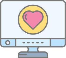 Heart Line Filled Light Icon vector
