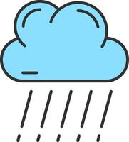 Rain Line Filled Light Icon vector