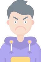 Angry Flat Light Icon vector