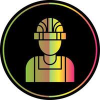 Builder Male Glyph Due Color Icon vector