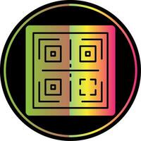 qr glifo debido color icono vector