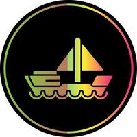 Dinghy Glyph Due Color Icon vector