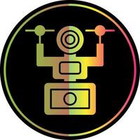 cámara zumbido glifo debido color icono vector