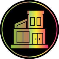 Modern House Glyph Due Color Icon vector