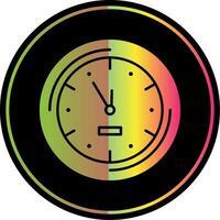 Wall Clock Glyph Due Color Icon vector