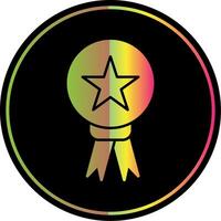 estrella medalla glifo debido color icono vector