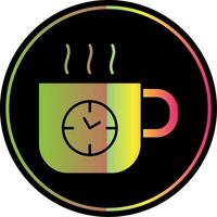 café hora glifo debido color icono vector