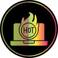 Hot Glyph Due Color Icon vector