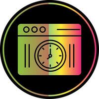 reloj glifo debido color icono vector