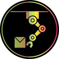 Industrial Robot Glyph Due Color Icon vector