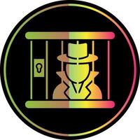 Criminal behind bars Glyph Due Color Icon vector