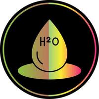 H2O glifo debido color icono vector
