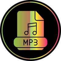 mp3 glifo debido color icono vector