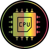 Processor Glyph Due Color Icon vector