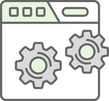 Web setting Green Light Fillay Icon vector