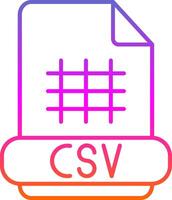 icono de gradiente de línea csv vector