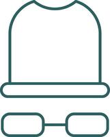 White Hat Line Gradient Icon vector