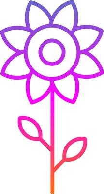 Sunflower Line Gradient Icon