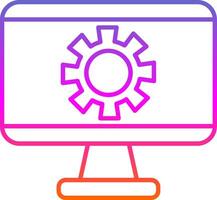 Monitor Screen Line Gradient Icon vector