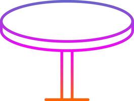Round Table Line Gradient Icon vector