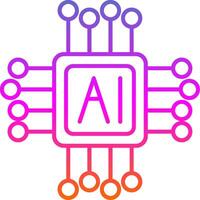 AI Line Gradient Icon vector