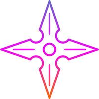 Shuriken Line Gradient Icon vector
