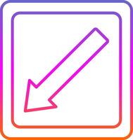 Diagonal Arrow Line Gradient Icon vector