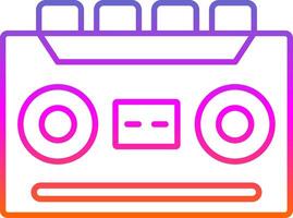 Cassette Recorder Line Gradient Icon vector