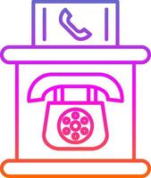 Telephone Booth Line Gradient Icon vector