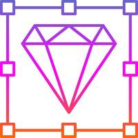 icono de degradado de línea de diamante vector