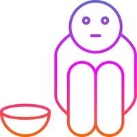 Hunger Line Gradient Icon vector