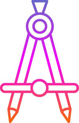 Compass Line Gradient Icon