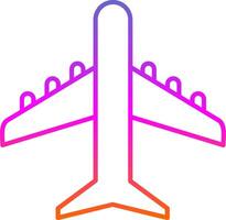 Plane Line Gradient Icon vector
