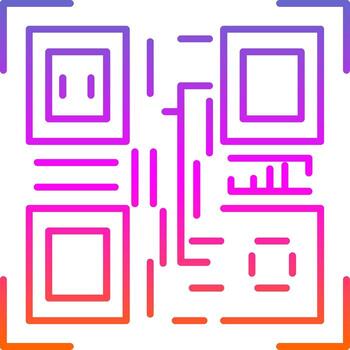 Qr Code Line Gradient Icon vector
