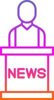 News Anchor Line Gradient Icon vector