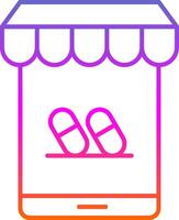 Online Pharmacy Line Gradient Icon vector
