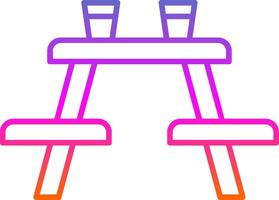 Picnic Table Line Gradient Icon vector