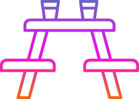 Picnic Table Line Gradient Icon vector