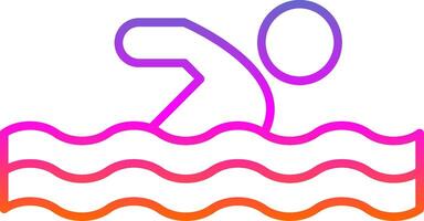 Swimming Line Gradient Icon vector