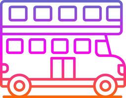 Double Bus Line Gradient Icon vector