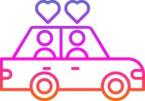 Wedding Car Line Gradient Icon vector