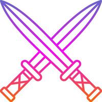 Two Swords Line Gradient Icon vector