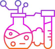 Chemical Reaction Line Gradient Icon vector