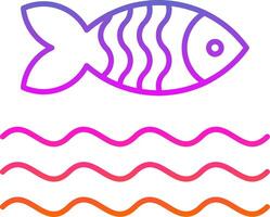 Fish Line Gradient Icon vector