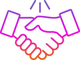 Handshake Line Gradient Icon vector