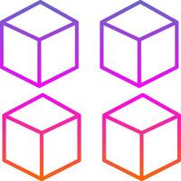 Cube Line Gradient Icon vector